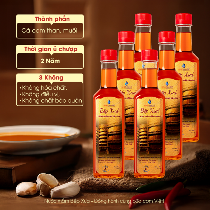 Thùng 6 chai mắm nhĩ tặng 1 chai cốt bé
